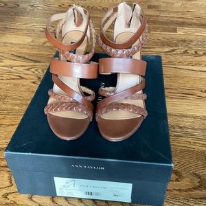 Ann Taylor Thea Woven Zip Sandal.